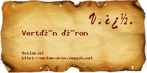 Vertán Áron névjegykártya
