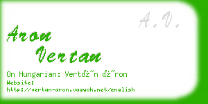 aron vertan business card